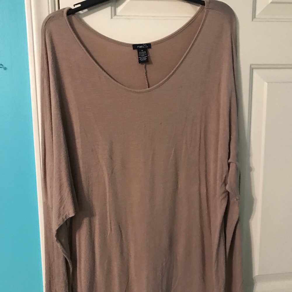 large scoop neck shirt
